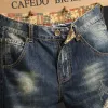 Mężczyźni ułożone w ułożone dżinsy streetwear proste nogi Vintage Darmowe Denim Spodnie Vintage chłopak plus rozmiar 28-40 punkowe spodnie F2RG#