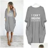 Urban Sexy Dresses I Cant Breathe Womens Trendy Dress Fashion Girls Y Party Club Casual Acitve Long Sleeve Active New Drop Delivery A Dhymx