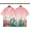 Heren designer shirt zomer zomerkorte mouw casual button up shirt bedrukt bowling shirt strand stijl ademende t-shirt kleding #021