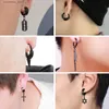 Manchette d'oreille manchette d'oreille 1 paire de boucles d'oreilles pendentif croix à la mode clips boucles d'oreilles non perforées bijoux pour hommes cadeau Y240326