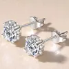 Boucles d'oreilles en argent Sterling 925 pour femmes, 5mm, couleur D, flocon de neige, Moissanite, diamant, anniversaire, mariage, bijoux fins