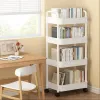 Racks 3/4 Tier Trolley Organizer with Wheels Gap Storage Rack Cart Mobile Plastic Storage Racks Bookshelf Kitchen Bedroom Organizers