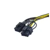 20 cm PC Zasilacz CPU MOLEX 8 PIN do 2 PCI-E 8 (6+2) Pin PCI Express Graphics Cards Cardory Wewnętrzne rozdzielacze zasilania kabli