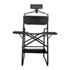 Decorative Figurines Tall Directors Chair Heavy Duty Bar Height Folding Makeup Padded Seat With Side Table Foot Rest For Camping Home Or