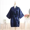 Robes Peignoir Vêtements de nuit Comfy Emulati Silk Soft Summer Casual Confortable Dring Robe Lâche Mens 2023 Fi z6dZ #