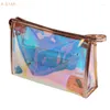 Sacs de rangement Coloré Holographique Femmes Sac Cosmétique TPU Clear Maquillage Beauté Organisateur Pochette