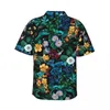 Męskie koszule Tropikalne kwiatowe nadruk koszula o północy ogród retro hawajskie męskie wakacje harajuku duże bluzki