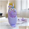 Fans Wholesale And Retail Portable Mini Small Fan Usb Cute Three-Nsional Cartoon Mobile Phone Holder Summer Antipyretic Drop Delivery Dhqd6