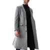 manteau en laine de laine britannique surdimensionné long réversible hommes trop chevre-chevre