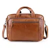 Bag A4 Big Large Genuine Leather Executive Men Briefcase Messenger Business Travel 14'' 15.6'' Laptop Portfolio M6476