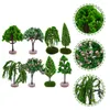 Decorative Flowers 8 Pcs Micro Landscape Tree Office Desk Decorations Artificial Plants House