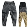 Great Solid Color MidWaist Male Sweatpants SkinTouch Cargo Pants Multi Pockets MidRise Men for Trekking 240315