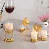 キャンドルホルダー1PC Eid Mubarak Decorations Table Centerpieces Candlestick Candlestand Holiday Partyのテーブルセンターピースのムーンキャッスルホルダー2024