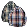 Men's T Shirts Men Shirt Plaid Regular Slim Soft Top Business Uniform Casual Vintage Comfortable Cotton Blend Fashion