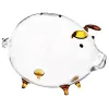 Cajas de vidrio transparente Piggy Bank Money Pig Money Pot Kids Money Pot Bank Bank Piggy Saving Pot Desktop Decoración 7.5x6.5x6.5cm