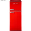 Refrigerators Freezers GLR46TRDER Retro compact refrigerant with dual door freezer mini refrigerator adjustable mechanical thermostat 4.6 Cu feet red Q240326