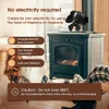 Ventilador de fogão a lenha movido a calor de 5 lâminas - não elétrico, montado magneticamente, silencioso, essencial para lareiras domésticas no outono e inverno