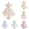 Sweet Pink Green Yellow Blue Jewel Girl's Pageant Dresses Flower Girl Dresses Girl's Birthday/Party Dresses Girls Everyday Skirts Kids' Wear SZ 2-10 D326184