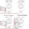 Modificação de instrumento automotivo preto triplo temperatura da água fahrenheit pressão de óleo psi voltímetro