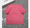 Summer New Women's Knits Tees Sweaters Luxury Brands Women CC Designer Knits T-shirts Fit 85-130 lb