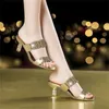 Womens Temperament Zomer Schoenen Mode Vierkante Diamanten Bezaaid Naaldhak Slippers Strass Fijne Hak Sandalen 240309