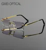 GMEI OPTICAL Fashionable Frameless Titanium Eloy Glasses Plain Lenses Diamond Cutting Rimless Inga Diopters Eyeglasses5166566