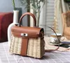 luxury purse 20cm cute mini handbag designer bags swift Leather with rattan fully handmade quality blue green pink cream colors fast delivery