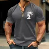 T-shirt da uomo per uomo elegante moda stampata combinata scollo a V maniche corte allenamento estivo Ropa De Hombre