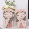 Films Creative Cute Girl Resin Flower Pot Large Succulent Planter Crafts Vase Home Decoration Personalized Gift Dropship