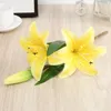 Two Flowers and One Bud Single Lily Artificial Flower Wedding Decoration Home el Restaurant Office Outdoor Garden 240320