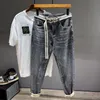 primavera nuovi uomini streetwear jeans fi pantaloni moto coreano fi casual gioventù hip hop piccoli piedi denim pantaloni H7tJ #
