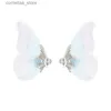 Ear Cuff Ear Cuff Clip d'oreille papillon transparent à la mode pour femmes boucles d'oreilles non perforées 2023 design tendance coréen boucles d'oreilles de rêve doux poignets bijoux Y240326