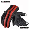 Cycling Gloves Komine Gk119 Leather Motorcycle S 5 Colors Stripe Motorbike Biker Riding Touch Sn Men Women Motocross Moto Glove 220613 Dhmvp