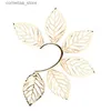 Ear Cuff Ear Cuff Delysia King Fashionable Womens Exaggeration Leaf Ear Clip Cute Perforated Hollow Earrings Y240326