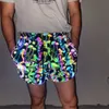 Hommes Summer Shorts 2021 Jogger Pantalon de sécurité réfléchissant Champignon Imprimer Cordon de serrage Taille élastique Cyclisme Gym Shorts avec poches 27BK #