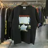 メンズTシャツTシャツ男性女性1 1最高品質の特大の蒸気船の印刷tショートスルベトップベスト品質T240325