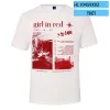 Singer Girl in Red 3D Print överdimensionerad t-skjorta Kvinnor Män Summer mode o-hals Kort ärm Rolig t-shirt grafisk tees streetwear