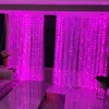 Струны Гибкая проволока Светильники для штор с дистанционным управлением Светодиодные для спальни Открытый декор Фея Свадебные вечеринки