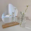 Miroirs Miroir de maquillage de style coréen Ins miroir décoratif acrylique irrégulier Base en bois cosmétique de maquillaje outils de beauté livraison directe