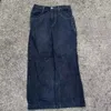 Y2K Jeans New Harajuku Hip Hop Retro Crânio Gráfico Bordado Baggy Denim Calças Homens Mulheres Tendência Goth Cintura Alta Calças Largas W4sd #