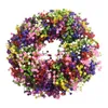 装飾花の季節の装飾結婚式ガーランドジプソフィラリース40cm/15.75インチフロントドアホリデーホームの装飾用カラフル