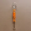 12cm /4.7 polegadas tubos de queimador de óleo de vidro para fumar polvo brilha no escuro luminoso tubo de mão colher queimadores cores de bolha