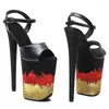 Dance Shoes Peep Toe 23CM/9inches PU Upper Plating Platform Sexy High Heels Sandals Pole 083