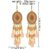 Dangle Earrings Ethnic Gypsy Boho Long Tassel女性のためにぶら下がっていますアクリルビーズチャームイヤリング部族フェスティバルパーティージュエリーギフト