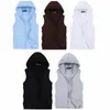 2023 Verão Mens Hoodie Casaco Colete Fi Casal Sleevel Colete Casual Hood Jacket para Homens J8Xk #