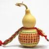 Gourde naturelle chinoise traditionnelle miniature avec pièce de monnaie ancienne bonne chance Wu Lou Hu Lu en bois de Cucurbit pièces de cuivre Fengshui décor à la maison