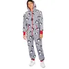Hommes Lg manches pyjamas décontracté imprimé à capuche combinaison mâle pyjama fermeture éclair en vrac hiver chaud combinaison vêtements de nuit pour homme chaud H49e #