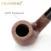 Embossing Hotmuxiang 2 in 1 Wooden Rosewood Smoking Pipe Tobacco Tube Pipes Wood with 9mm Filter 10 Smoking Tools Pipe Set Gift for Men