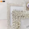 Frame 6 Inch 7 Inch Rhinestone Metal Photo Frame Set Gold and Silver Wedding Photo Crystal European Modern Exquisite Highend