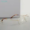 Männer Frauen Doppel Brücke Brillen Metall Vollrand Pilot Brille Rahmen Mit Feder Scharnier Für Korrektur Linsen 240313